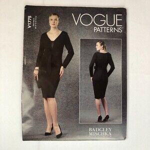 Vogue Sewing Pattern V1775 Mischka Designer Little Black Dress Type B5 Size 8-16
